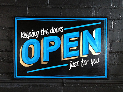 Open goldleaf lettering oneshot sign signpainting