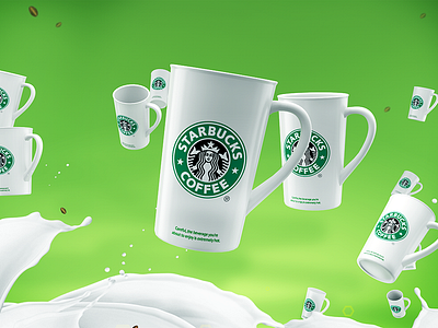 Milk and 1 3d c4d cinema4d coffee green ikaami mateusz chojnowski milk model starbucks