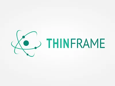 ThinFrame Logo atom branding emerald identity logo molecule