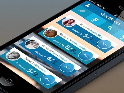Quizz mobile app application blue claire ios login paoletti quizz round