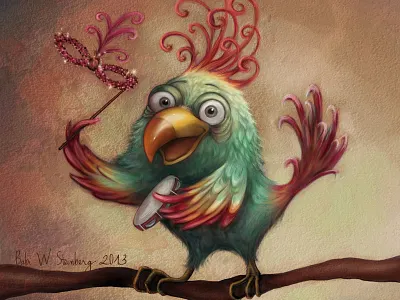 Cacatua character design digital painting painter