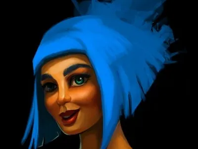 Ultramarine girl character girl hair pin up