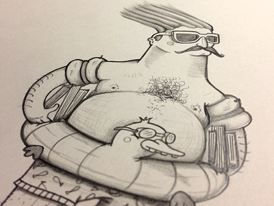 Summertime! books drawing duck illustration inprogress mustache robby davis sketch summer summertime sunglasses wip