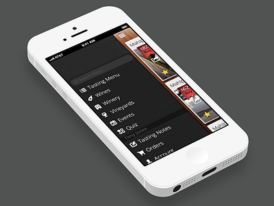 Side navigation app ios sketch sketchapp wine