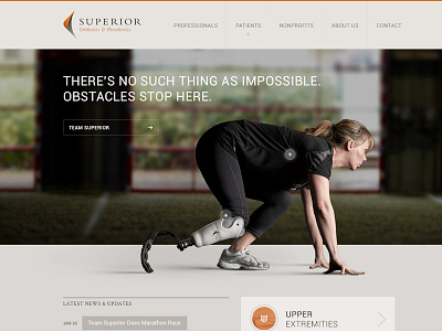 Superior Web Design athletic bold brown dark design flat gray layout orange photography slider sports ui web website website design