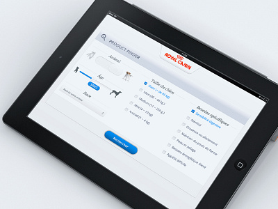 Product search UI app app design appdesign canin cat dog ios ipad royal royalcanin ui ux