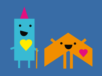 illustrated characters for a festival chevron crutch disability extrovert happy heart punk rectangle