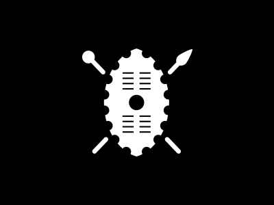 Cognative shield african biking branding cog cognative identity logo logomark mountain biking mtb native shield zulu