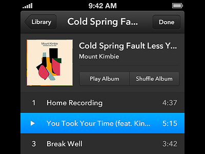 Album View album app ios iphone music play shuffle