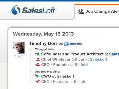 Third Time's The Charm action feed icons linkedin news noun project proxima nova salesforce salesloft stream update