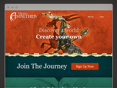 Tales of Amalthea amalthea creature design css design e learning fantasy html mobile photoshop responsive web web app