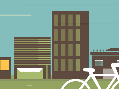 Critical Mass Close-up bicycle bike buildings miami poster vector