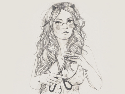 Dribbble 196 art blood cat dots elena greta aposto fashion glasses hair inspiration iscariotteh line linework paper pencil scissors selfportrait sketch sketchbook symbol