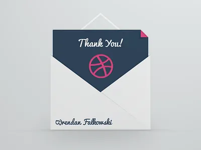 Thank You Brendan dribble envelope invitation thanks