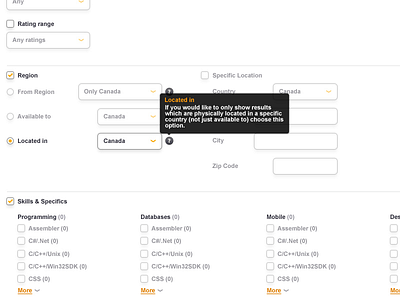 Shopping & Auction Site - Form button checkmark form forms location orange range region search search form selection skills tooltip ui web design website