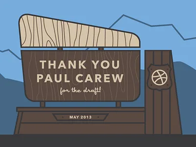 Thank You Carew mountains sign