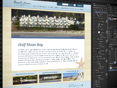 Beach House beach coastal hotel website wood texture