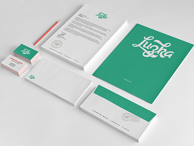 luzka stationary branding card envelope identity logo mockup stationary