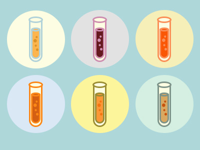 Flat Tube icon colour cute flat icon test tube