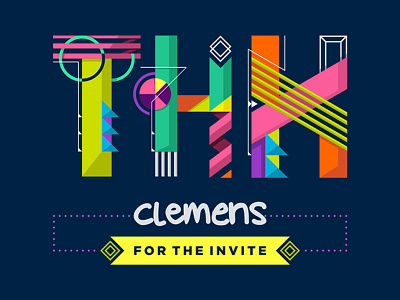 Thanks Clemens debuts dribbble invitation thanks typography