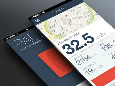 Bike Now app app apple bike design flat ui ios iphone map radziu speed ui