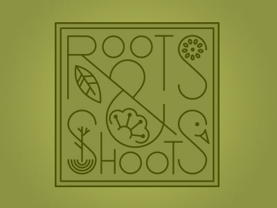 Roots & Shoots garden leaf logo plants swan
