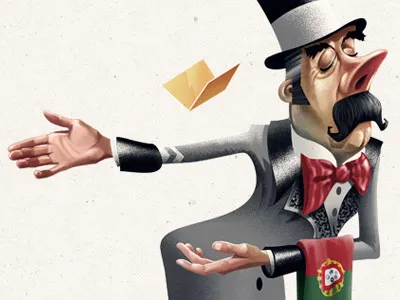 Millionaire doorman editorial illustration newspaper press