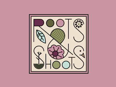 Roots & Shoots (color) bird flowers garden leaf logo roots tree