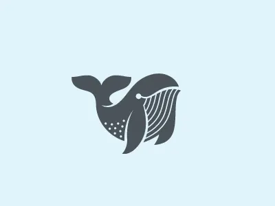 Whale animal fish identity logo mark milash symbol whale