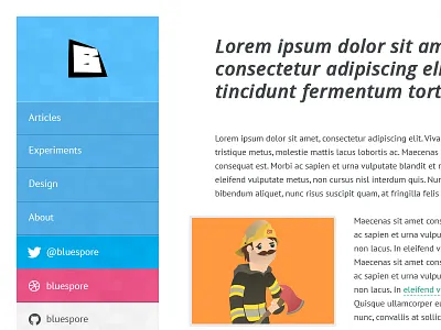 BlueSpore.com redesign. navigation pt sans ui web