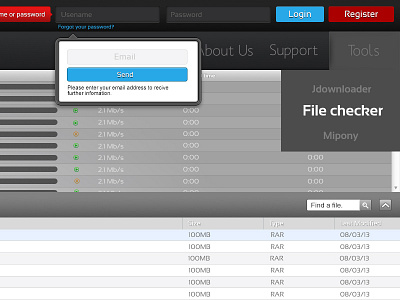 OTEUpload Filemanager V3 background blue buttons clean cloud colorful custom dashboard design download facebook file footer graphic design host login logo menu metro mockup redesign ui