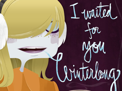 Winterlong characters hand drawn type illustration