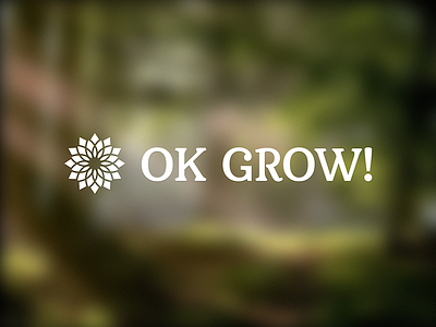 OK GROW! type brand branding elegant green grow icon logo mark mashup serif type typography white white text