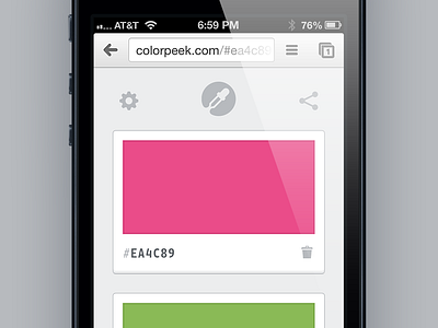 Colorpeek app color palette swatch