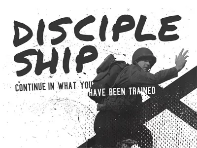 Discipleship army cross solider textured