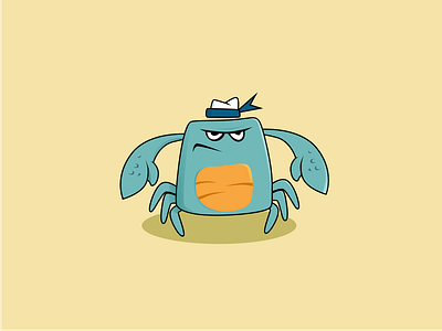 watchout !!! angry character crab hulk mascot