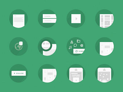 Icons personas broadn concept flow green grey icons persona picto user user flow userflow white workflow