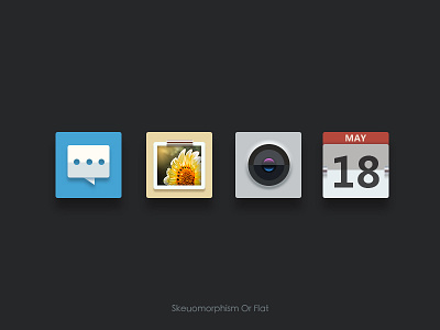 It's a matter of taste flat icon ps skeuomorphism ui