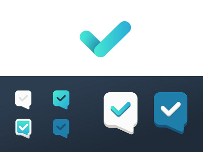 Task/Chat app blue brand chat checklist clean gradient icon identity logo logo design mark productivity simple tasks