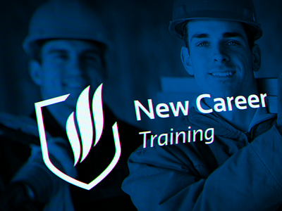 NewCareer blue fire flame gas key logo photo protect shield visual white