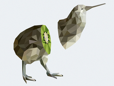 Kiwi Bird bird debut fruit invite kiwi low low poly lowpoly poly