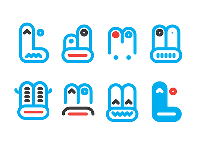 Facemen faces minimal pictograms