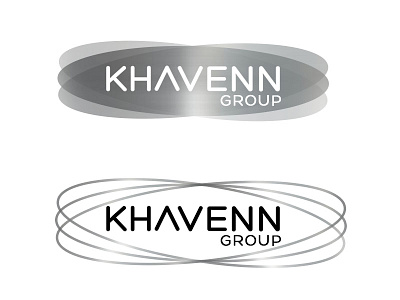 Khavenn brand identity branding grey khavenn logo metal metal effect metal rings monochrome rings shiny type typography
