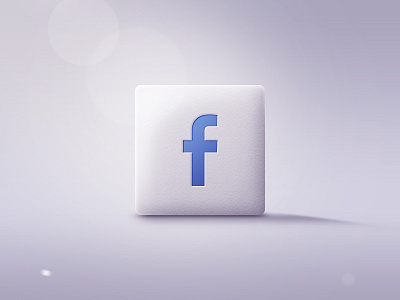 Facebook Icon 3d button depth design disregard flat facebook fake flare ico icon lens light lightning logo realistic reflection texture ui web