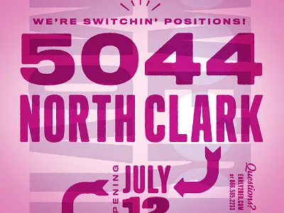 Early To Bed Moving Announcement flyer multiply overprint pink