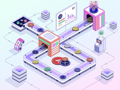 Crypto Illustration 3d animation art branding crypto crypto illustration design graphic design icons illustration isometric landing logo man motion graphics plants ui uiux vector website