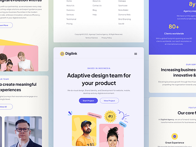 Digilink - Digital Agency Landing Page - Responsive Tablet agency b2b company corporate design digital agency digital marketing framer graphic design landing page marketing responsive template ui ux web design