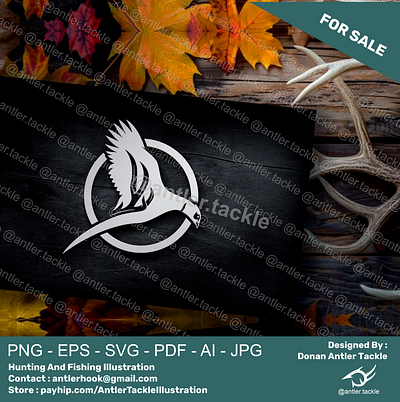 Pheasant Deer Antler Hunting Logo Exclusive License deer hunting hunting logo pheasant hunting