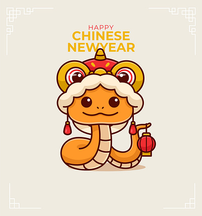 HAPPY CHINESE NEW YEAR🧧 cartoon chinese new year cute cute snake imlek lunar year mascot snake snake cartoon year of the snake