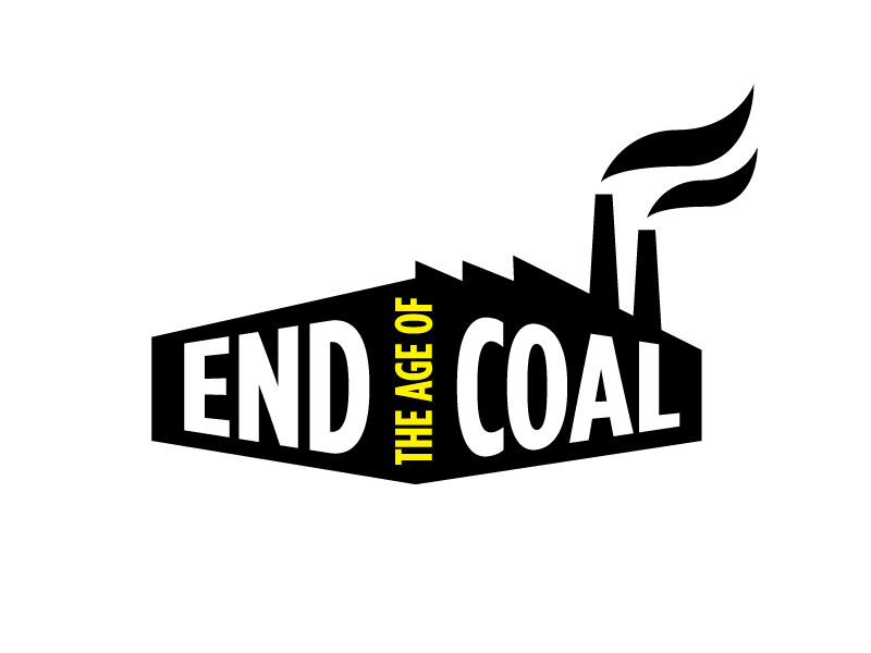 End the Age of Coal (rejected concept) black branding coal dimension factory logo smoke yellow